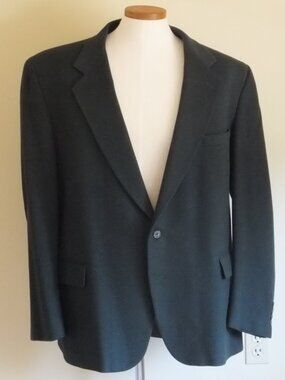 David Martin Menswear Blazer Jacket Mens 50L Dark Green 100% Cashmere 2 Button